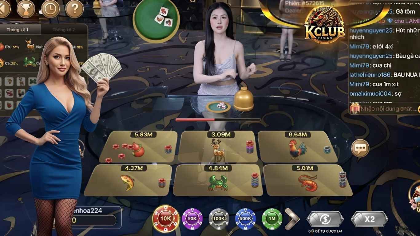 Những tựa game live casino Kclub phổ biến