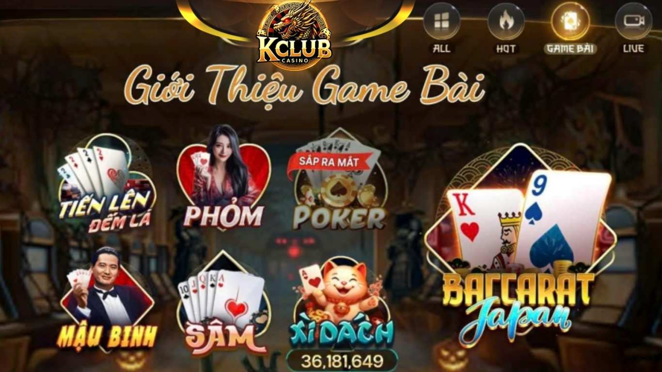 Tổng hợp các game bài Kclub được ưa chuộng
